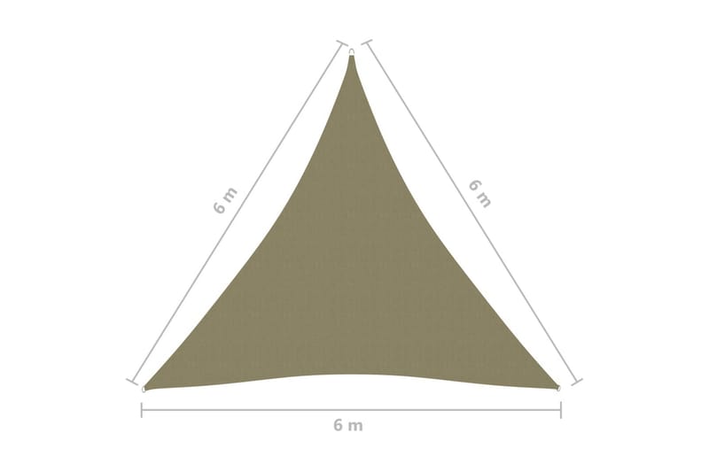 Solseil oxfordstoff trekantet 6x6x6 m beige - Beige - Hagemøbler & utemiljø - Solbeskyttelse - Solseil