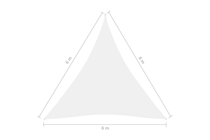 Solseil oxfordstoff trekantet 6x6x6 m hvit - Hvit - Hagemøbler & utemiljø - Solbeskyttelse - Solseil