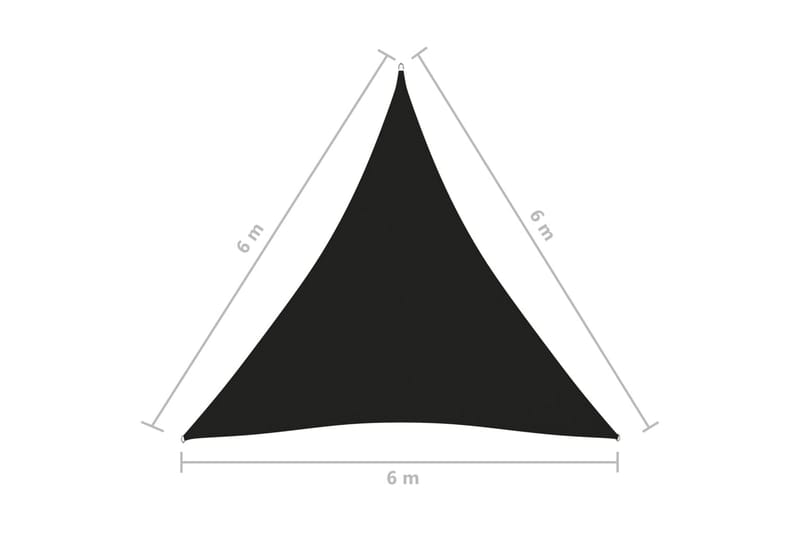 Solseil oxfordstoff trekantet 6x6x6 m svart - Svart - Hagemøbler & utemiljø - Solbeskyttelse - Solseil