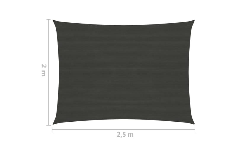 Solseil 160 g/m² antrasitt 2x2,5 m HDPE - Antrasittgrå - Hagemøbler & utemiljø - Solbeskyttelse - Solseil