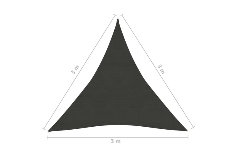 Solseil 160 g/m² antrasitt 3x3x3 m HDPE - Antrasittgrå - Hagemøbler & utemiljø - Solbeskyttelse - Solseil