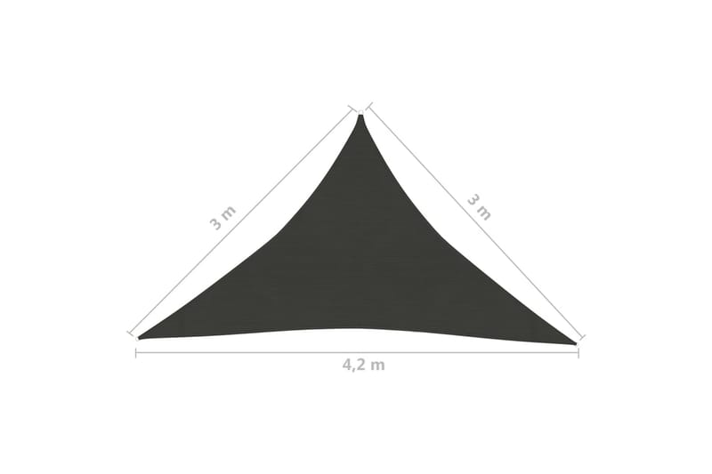 Solseil 160 g/m² antrasitt 3x3x4,2 m HDPE - Antrasittgrå - Hagemøbler & utemiljø - Solbeskyttelse - Solseil