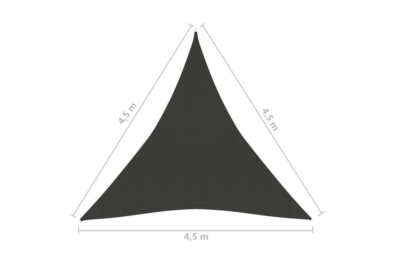 Solseil 160 g/m² antrasitt 4,5x4,5x4,5 m HDPE - Antrasittgrå - Hagemøbler & utemiljø - Solbeskyttelse - Solseil