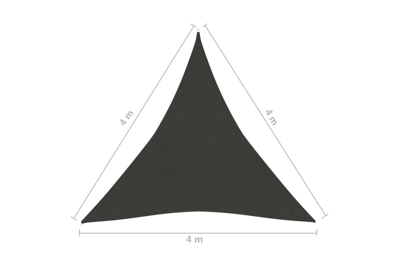 Solseil 160 g/m² antrasitt 4x4x4 m HDPE - Antrasittgrå - Hagemøbler & utemiljø - Solbeskyttelse - Solseil