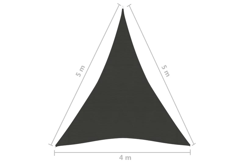 Solseil 160 g/m² antrasitt 4x5x5 m HDPE - Antrasittgrå - Hagemøbler & utemiljø - Solbeskyttelse - Solseil