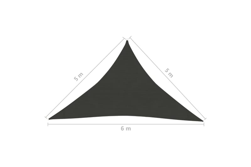 Solseil 160 g/m² antrasitt 5x5x6 m HDPE - Antrasittgrå - Hagemøbler & utemiljø - Solbeskyttelse - Solseil