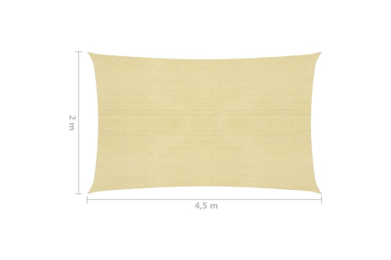 Solseil 160 g/m² beige 2x4,5 m HDPE - Beige - Hagemøbler & utemiljø - Solbeskyttelse - Solseil