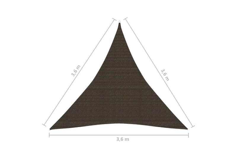 Solseil 160 g/m² brun 3,6x3,6x3,6 m HDPE - Brun - Hagemøbler & utemiljø - Solbeskyttelse - Solseil