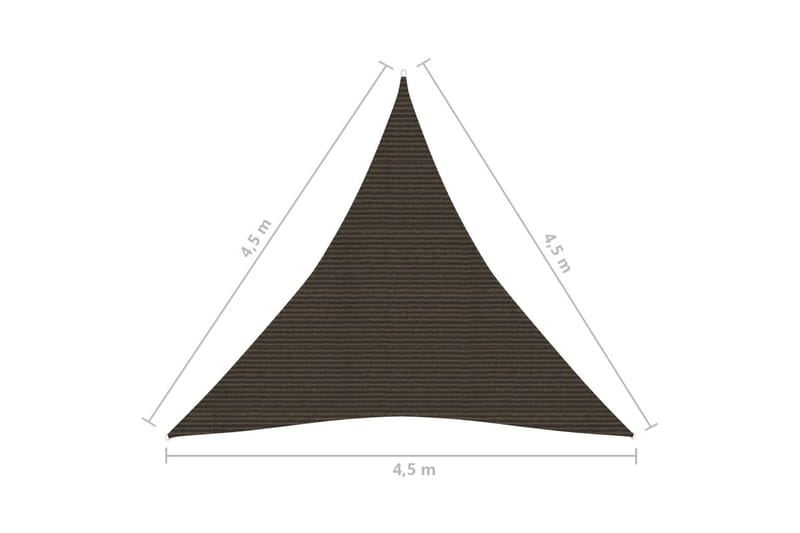 Solseil 160 g/m² brun 4,5x4,5x4,5 m HDPE - Brun - Hagemøbler & utemiljø - Solbeskyttelse - Solseil