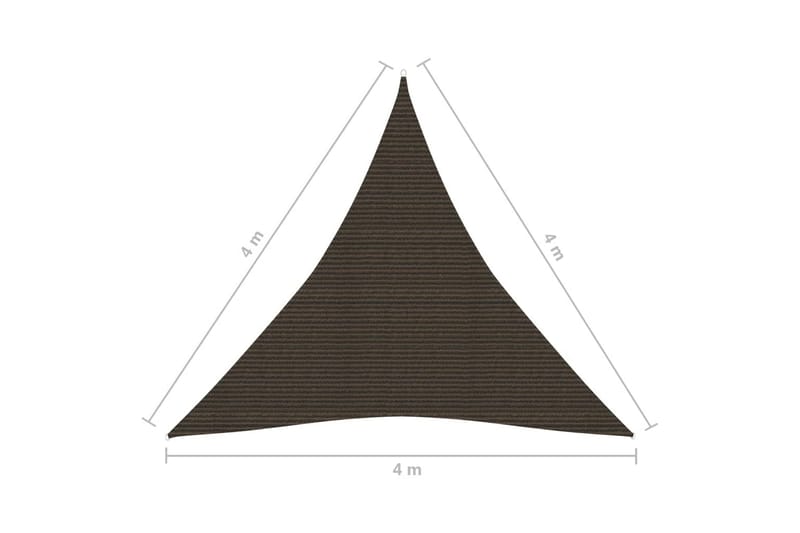 Solseil 160 g/m² brun 4x4x4 m HDPE - Brun - Hagemøbler & utemiljø - Solbeskyttelse - Solseil