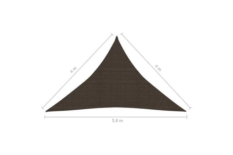 Solseil 160 g/m² brun 4x4x5,8 m HDPE - Brun - Hagemøbler & utemiljø - Solbeskyttelse - Solseil