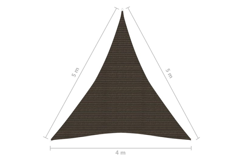 Solseil 160 g/m² brun 4x5x5 m HDPE - Brun - Hagemøbler & utemiljø - Solbeskyttelse - Solseil