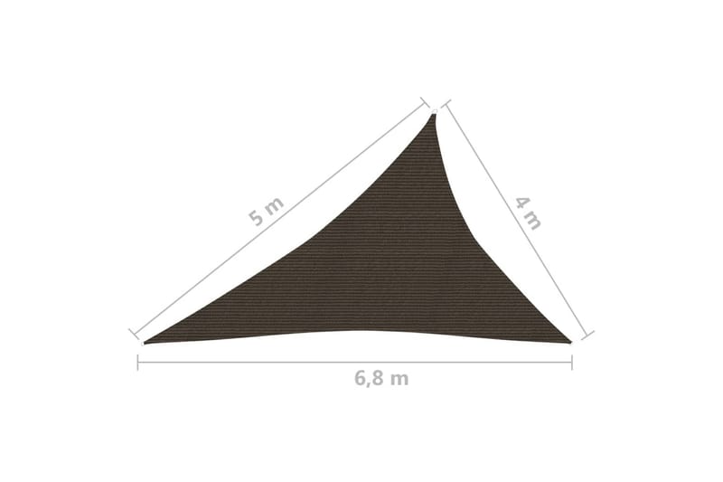 Solseil 160 g/m² brun 4x5x6,8 m HDPE - Brun - Hagemøbler & utemiljø - Solbeskyttelse - Solseil