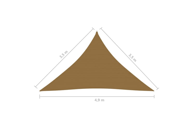 Solseil 160 g/m² gråbrun 3,5x3,5x4,9 m HDPE - Taupe - Hagemøbler & utemiljø - Solbeskyttelse - Solseil