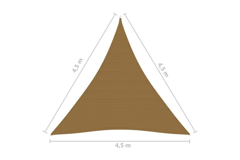 Solseil 160 g/m² gråbrun 4,5x4,5x4,5 m HDPE - Taupe - Hagemøbler & utemiljø - Solbeskyttelse - Solseil