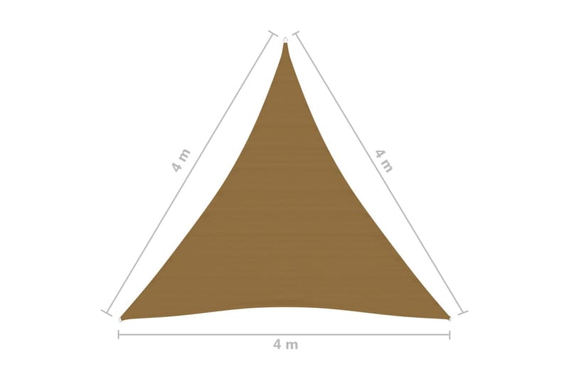 Solseil 160 g/m² gråbrun 4x4x4 m HDPE - Taupe - Hagemøbler & utemiljø - Solbeskyttelse - Solseil