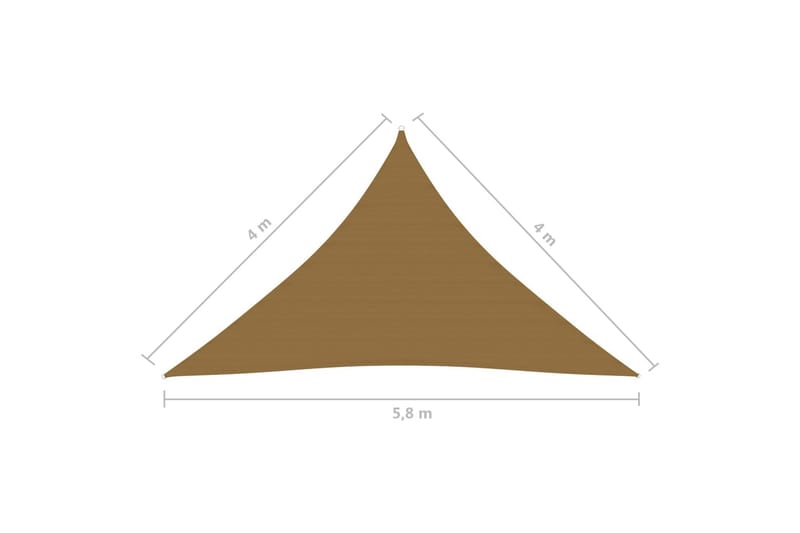 Solseil 160 g/m² gråbrun 4x4x5,8 m HDPE - Taupe - Hagemøbler & utemiljø - Solbeskyttelse - Solseil