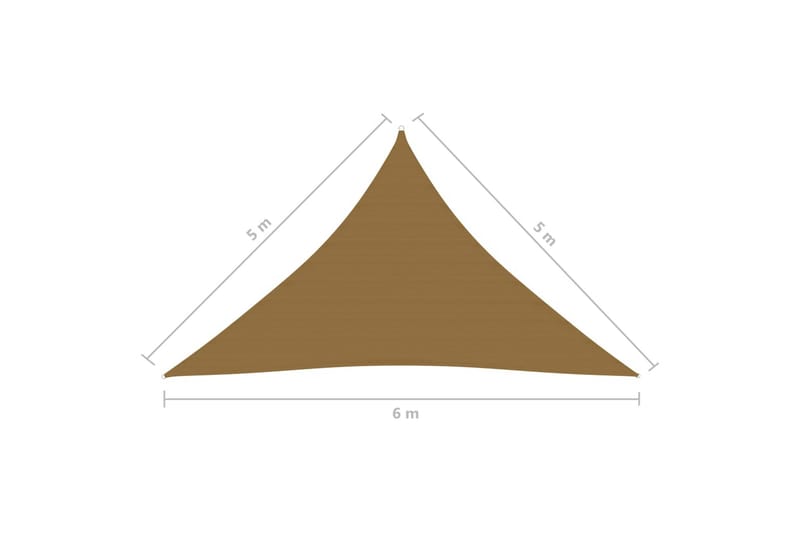 Solseil 160 g/m² gråbrun 5x5x6 m HDPE - Taupe - Hagemøbler & utemiljø - Solbeskyttelse - Solseil