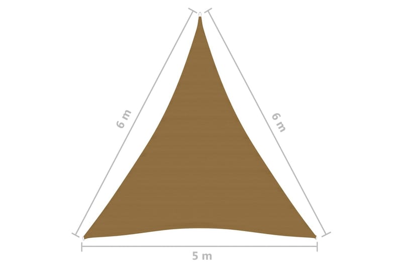 Solseil 160 g/m² gråbrun 5x6x6 m HDPE - Taupe - Hagemøbler & utemiljø - Solbeskyttelse - Solseil