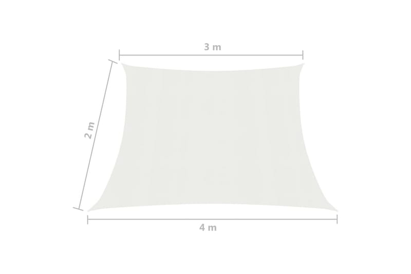 Solseil 160 g/m² hvit 3/4x2 m HDPE - Hvit - Hagemøbler & utemiljø - Solbeskyttelse - Solseil