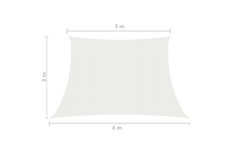 Solseil 160 g/m² hvit 3/4x3 m HDPE - Hvit - Hagemøbler & utemiljø - Solbeskyttelse - Solseil