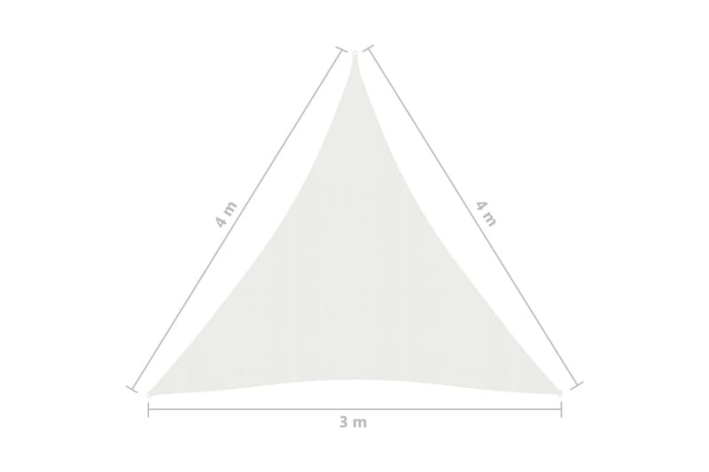 Solseil 160 g/m² hvit 3x4x4 m HDPE - Hvit - Hagemøbler & utemiljø - Solbeskyttelse - Solseil