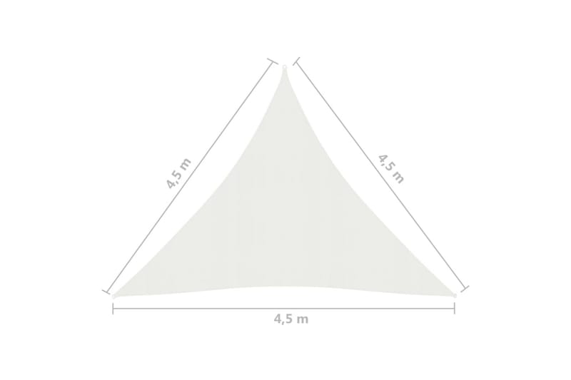 Solseil 160 g/m² hvit 4,5x4,5x4,5 m HDPE - Hvit - Hagemøbler & utemiljø - Solbeskyttelse - Solseil