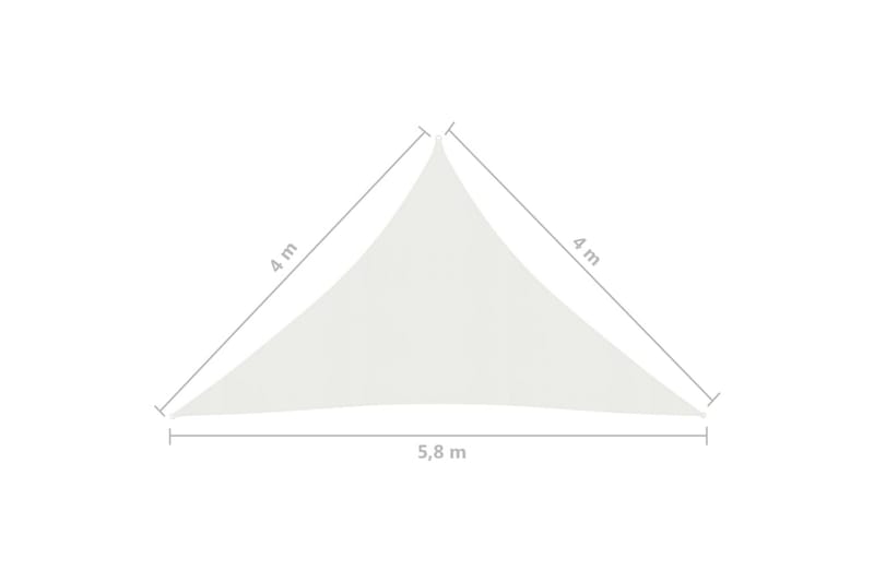 Solseil 160 g/m² hvit 4x4x5,8 m HDPE - Hvit - Hagemøbler & utemiljø - Solbeskyttelse - Solseil