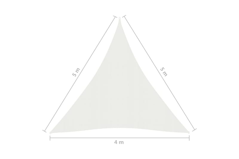 Solseil 160 g/m² hvit 4x5x5 m HDPE - Hvit - Solseil