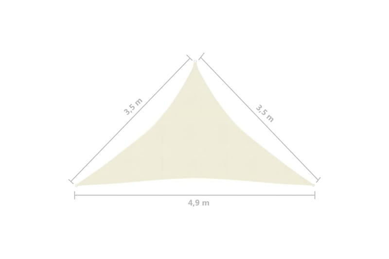 Solseil 160 g/m² kremhvit 3,5x3,5x4,9 m HDPE - Krem - Solseil