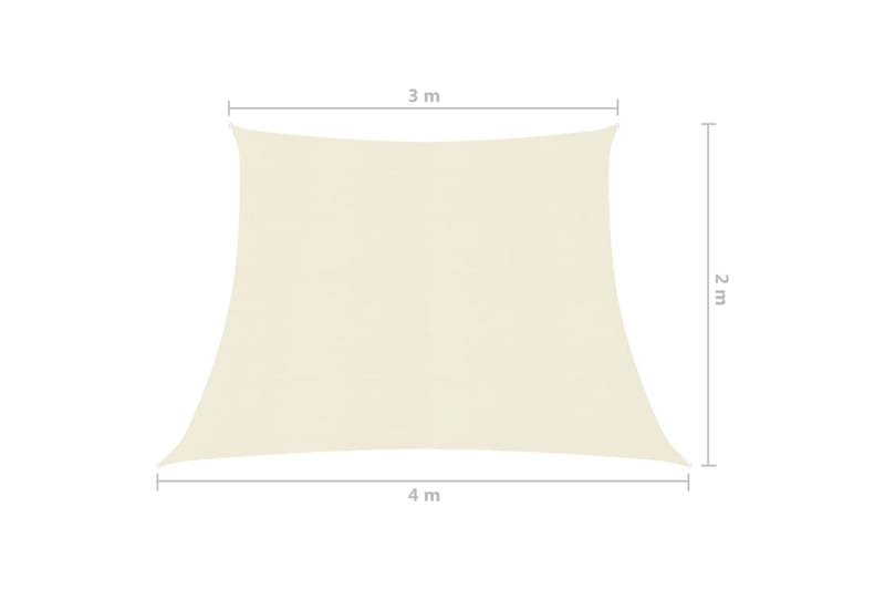 Solseil 160 g/m² kremhvit 3/4x2 m HDPE - Krem - Hagemøbler & utemiljø - Solbeskyttelse - Solseil