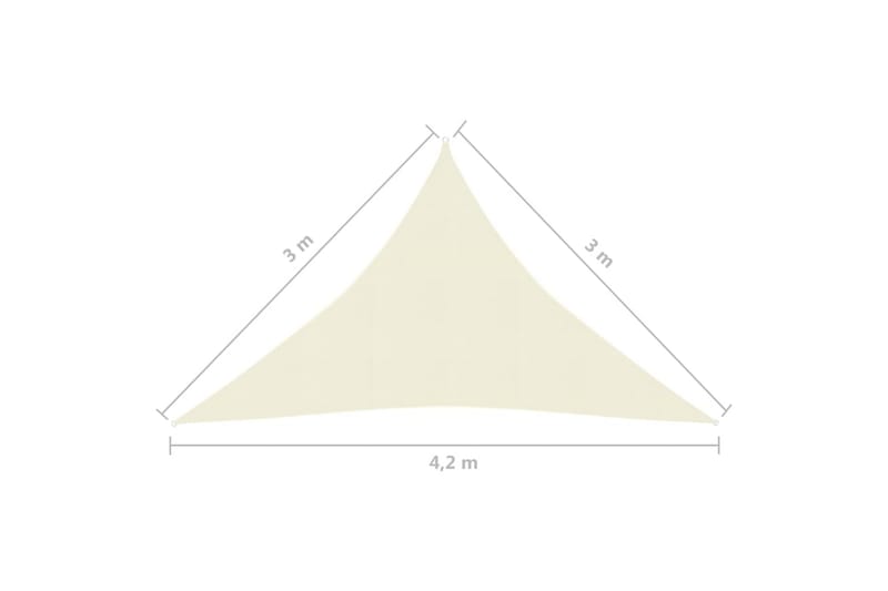 Solseil 160 g/m² kremhvit 3x3x4,2 m HDPE - Krem - Hagemøbler & utemiljø - Solbeskyttelse - Solseil