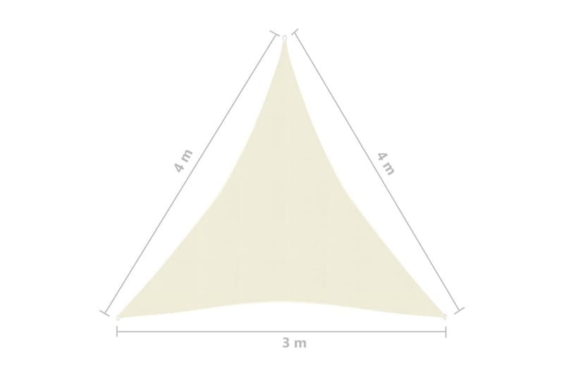 Solseil 160 g/m² kremhvit 3x4x4 m HDPE - Krem - Hagemøbler & utemiljø - Solbeskyttelse - Solseil