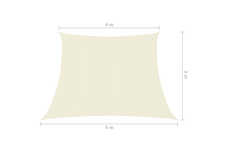 Solseil 160 g/m² kremhvit 4/5x3 m HDPE - Krem - Hagemøbler & utemiljø - Solbeskyttelse - Solseil