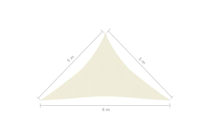 Solseil 160 g/m² kremhvit 5x5x6 m HDPE - Krem - Hagemøbler & utemiljø - Solbeskyttelse - Solseil