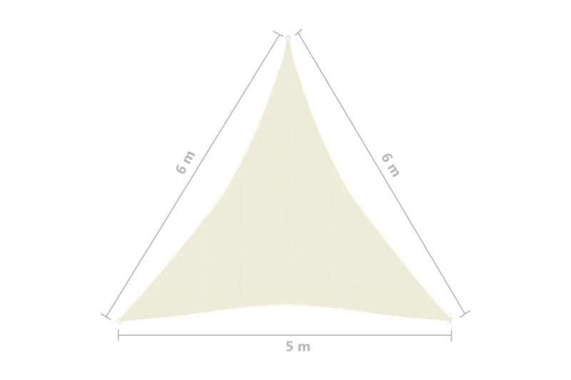 Solseil 160 g/m² kremhvit 5x6x6 m HDPE - Krem - Hagemøbler & utemiljø - Solbeskyttelse - Solseil