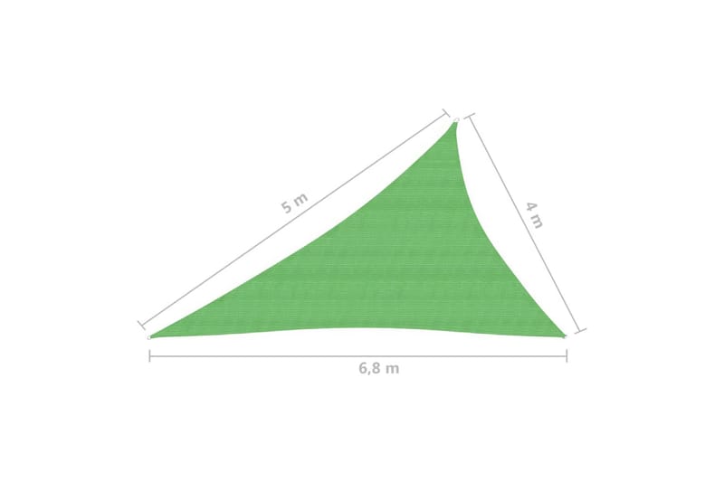 Solseil 160 g/m² lysegrønn 4x5x6,8 m HDPE - Grønn - Hagemøbler & utemiljø - Solbeskyttelse - Solseil