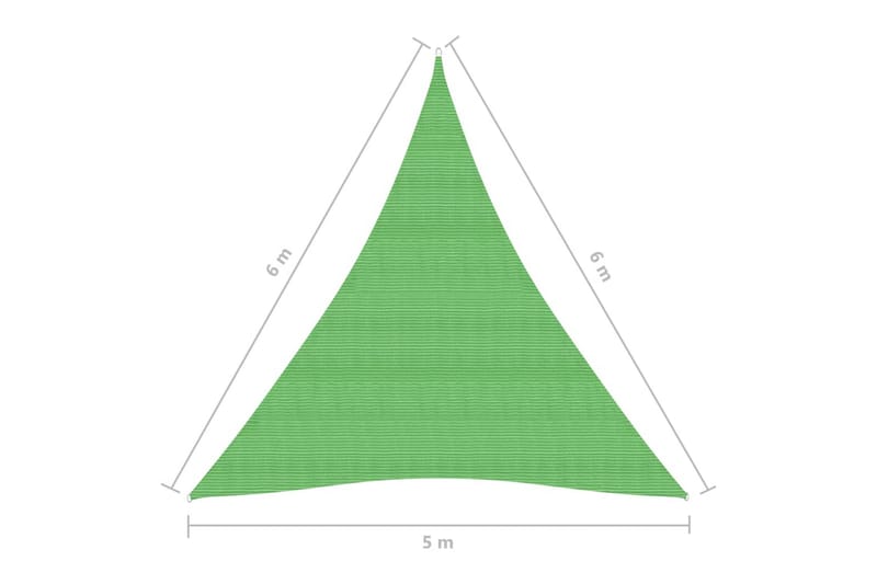 Solseil 160 g/m² lysegrønn 5x6x6 m HDPE - grønn - Hagemøbler & utemiljø - Solbeskyttelse - Solseil