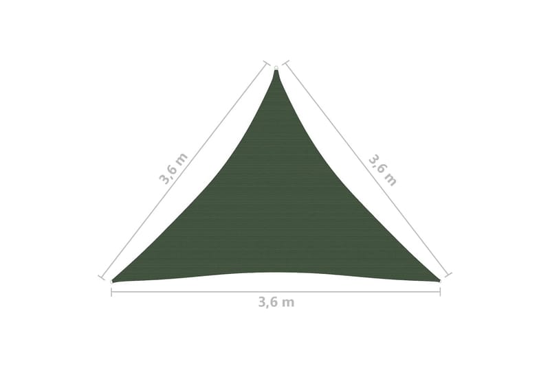 Solseil 160 g/m² mørkegrønn 3,6x3,6x3,6 m HDPE - Grønn - Hagemøbler & utemiljø - Solbeskyttelse - Solseil