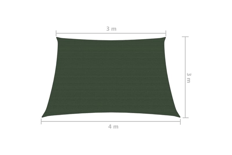 Solseil 160 g/m² mørkegrønn 3/4x3 m HDPE - Grønn - Hagemøbler & utemiljø - Solbeskyttelse - Solseil