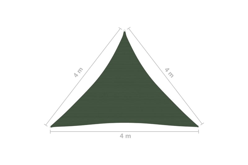 Solseil 160 g/m² mørkegrønn 4x4x4 m HDPE - grønn - Hagemøbler & utemiljø - Solbeskyttelse - Solseil