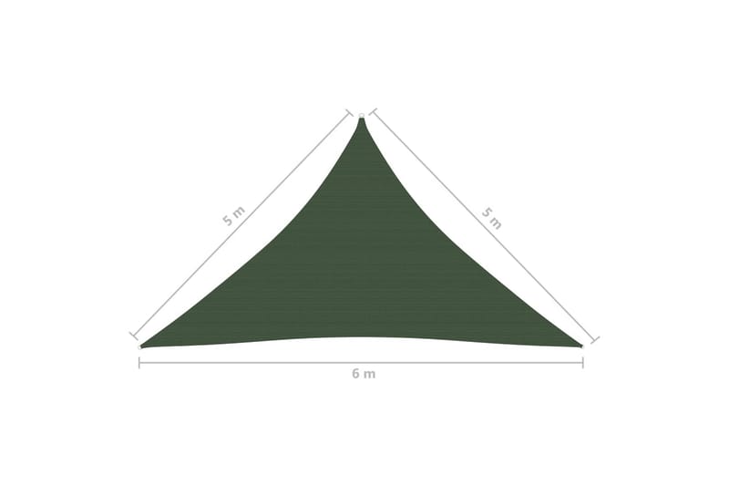 Solseil 160 g/m² mørkegrønn 5x5x6 m HDPE - grønn - Hagemøbler & utemiljø - Solbeskyttelse - Solseil