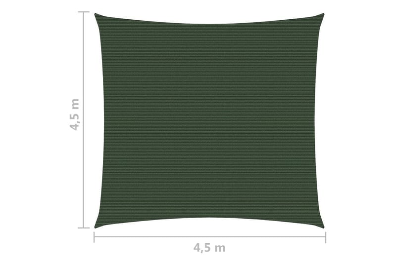 Solseil 160 g/m² mörkegrönn 4,5x4,5 m HDPE - grönn - Hagemøbler & utemiljø - Solbeskyttelse - Solseil