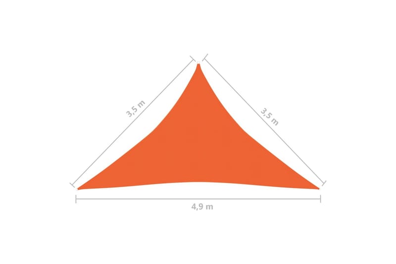 Solseil 160 g/m² oransje 3,5x3,5x4,9 m HDPE - Oransj - Hagemøbler & utemiljø - Solbeskyttelse - Solseil