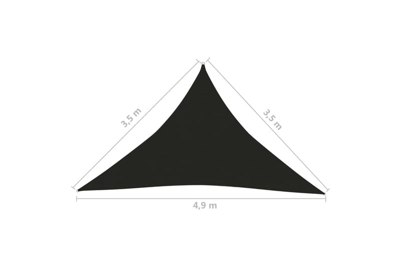 Solseil 160 g/m² svart 3,5x3,5x4,9 m HDPE - Svart - Hagemøbler & utemiljø - Solbeskyttelse - Solseil