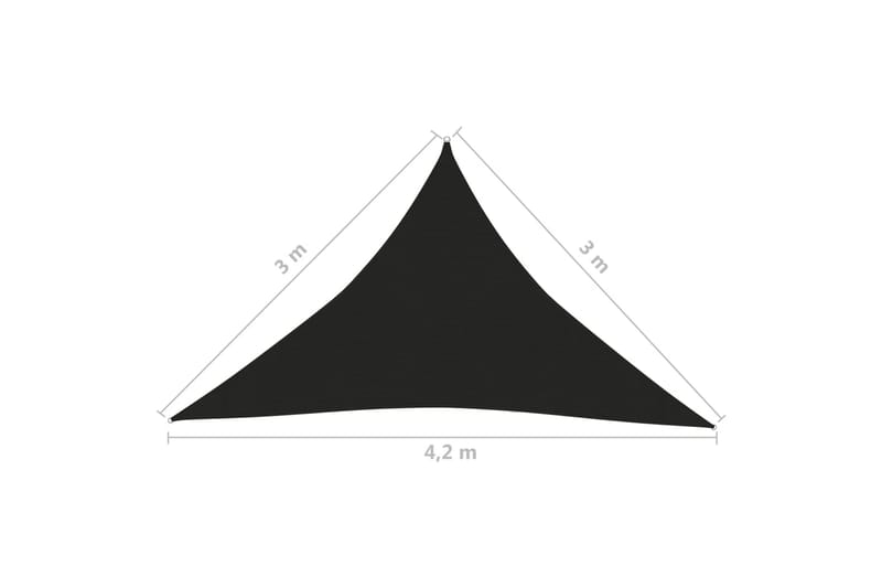 Solseil 160 g/m² svart 3x3x4,2 m HDPE - Svart - Hagemøbler & utemiljø - Solbeskyttelse - Solseil