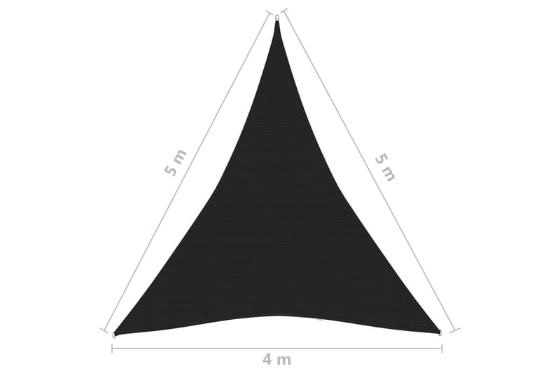 Solseil 160 g/m² svart 4x5x5 m HDPE - Svart - Hagemøbler & utemiljø - Solbeskyttelse - Solseil