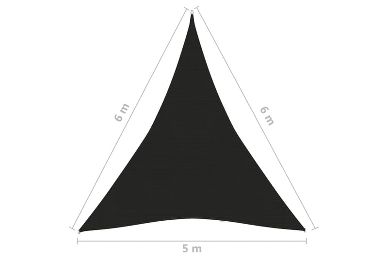 Solseil 160 g/m² svart 5x6x6 m HDPE - Svart - Hagemøbler & utemiljø - Solbeskyttelse - Solseil