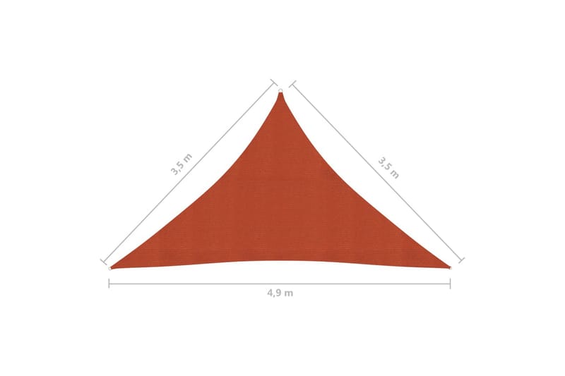 Solseil 160 g/m² terrakotta 3,5x3,5x4,9 m HDPE - Hagemøbler & utemiljø - Solbeskyttelse - Solseil