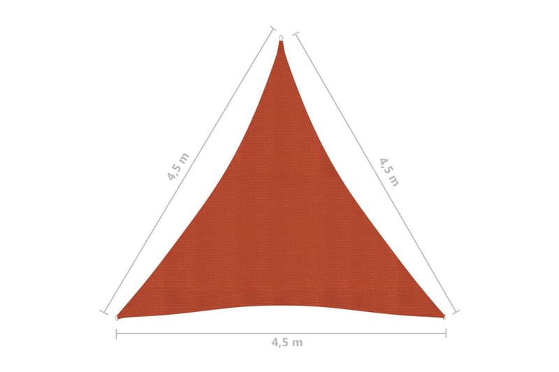 Solseil 160 g/m² terrakotta 4,5x4,5x4,5 m HDPE - Hagemøbler & utemiljø - Solbeskyttelse - Solseil